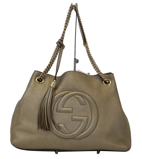 gucci leather bag with chain|Gucci bag with chain handle.